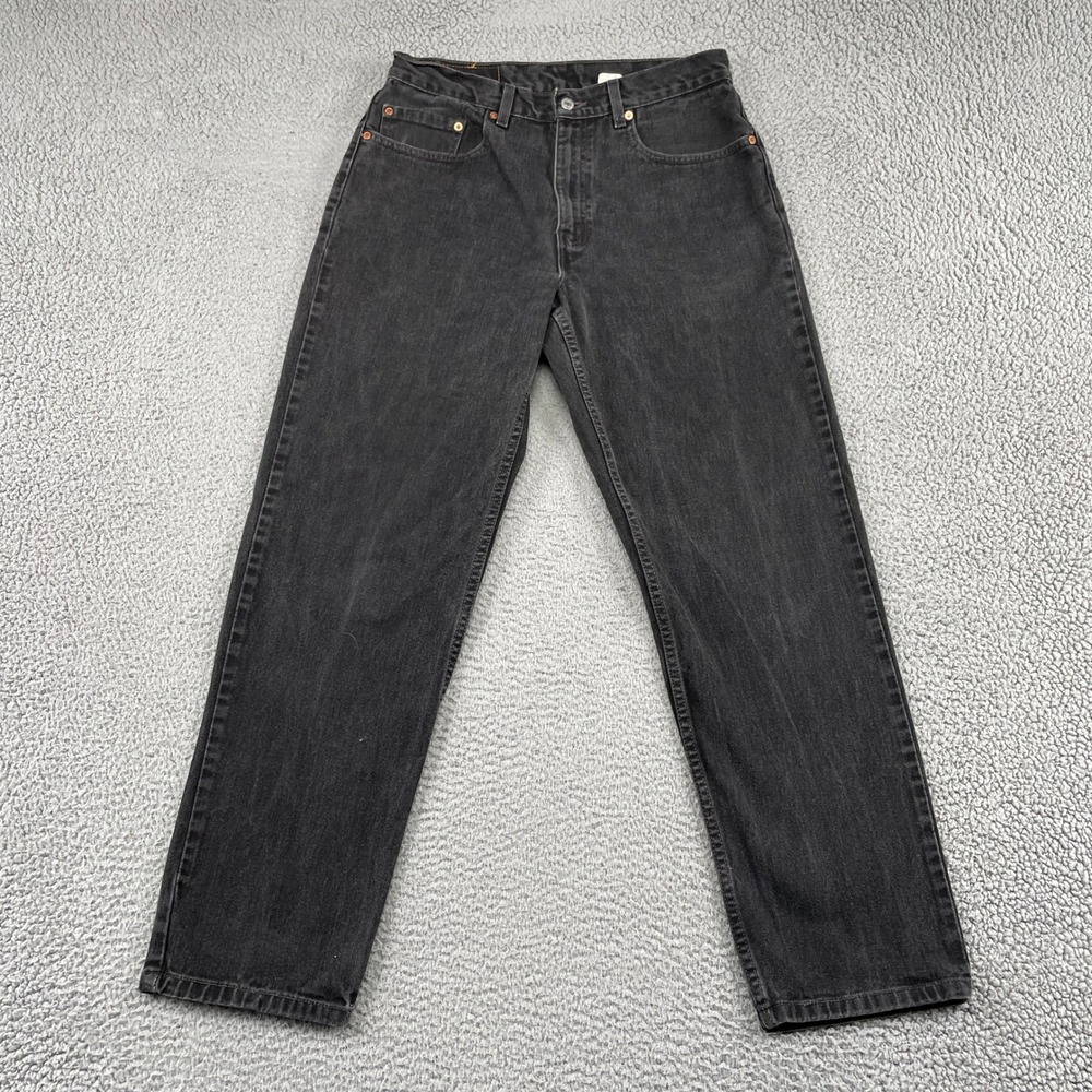 Levi 550 Jeans Mens 34 Black Relaxed Fit Tapered Leg Cotton Denim Pants